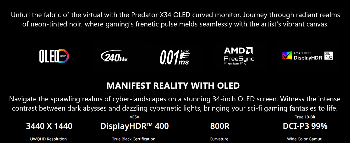 Acer-Predator-X34--34-Zoll-UWQHD-3440-x-2440-OLED-800R-Curved-Gaming-Monitor--AMD-FreeSync-Premium-P-B0D2RX3LB1-2